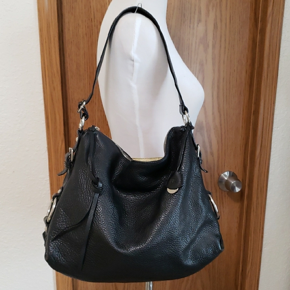BANANA REPUBLIC "O" Ring Pebbled Leather Slouchy Hobo Shoulder Bag - Large